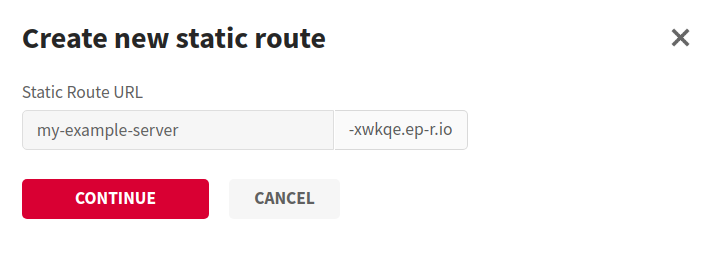 Create static route