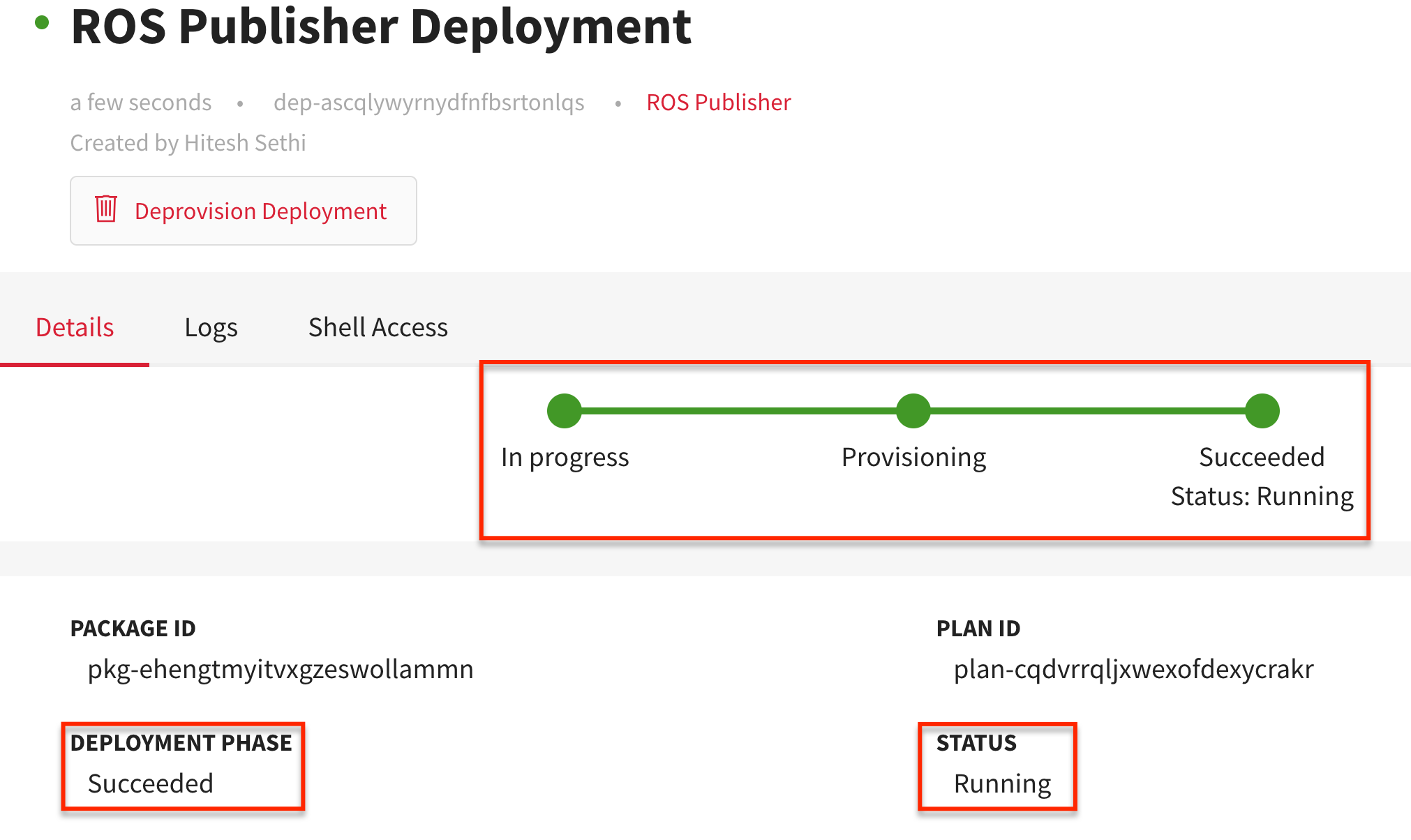 ROS Publisher Deployment