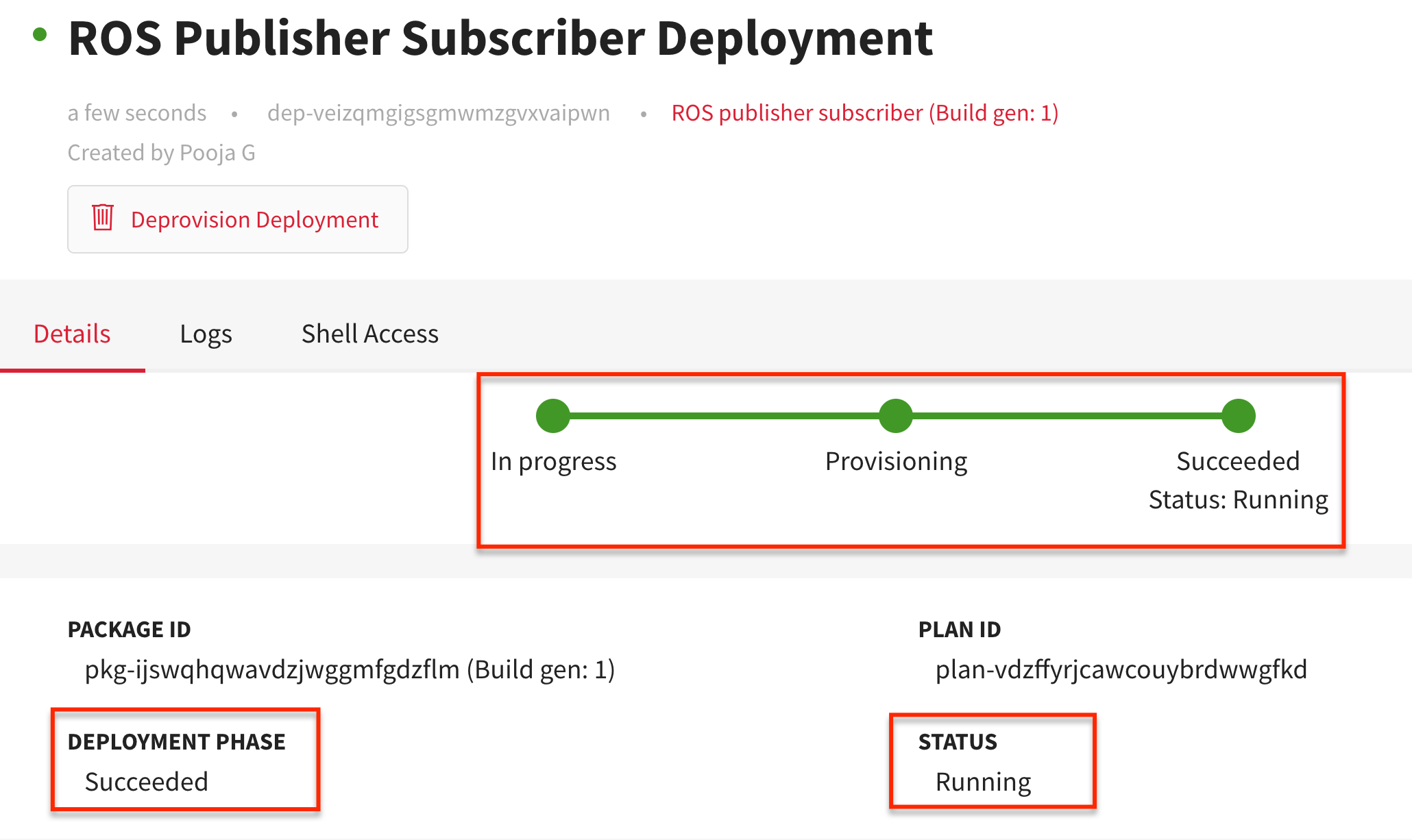 ROS  Publisher Subscriber Deployment