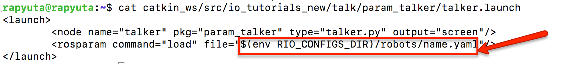 configuration environment variable in ROS launch file